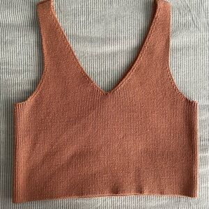 House of Harlow 1960 Rust V-Neck Crop Top